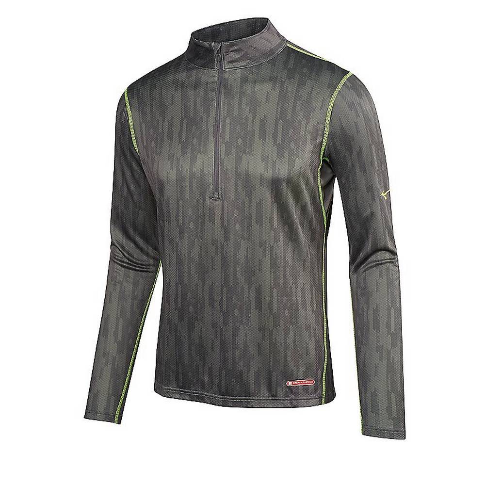 Mizuno Breath Thermo Half Cipzáros Férfi Base Layer Szürke/Sárga RFZ697351